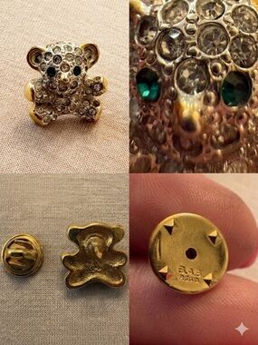 Vintage B.A. Ballou Pavé Rhinestone Teddy Bear Pin